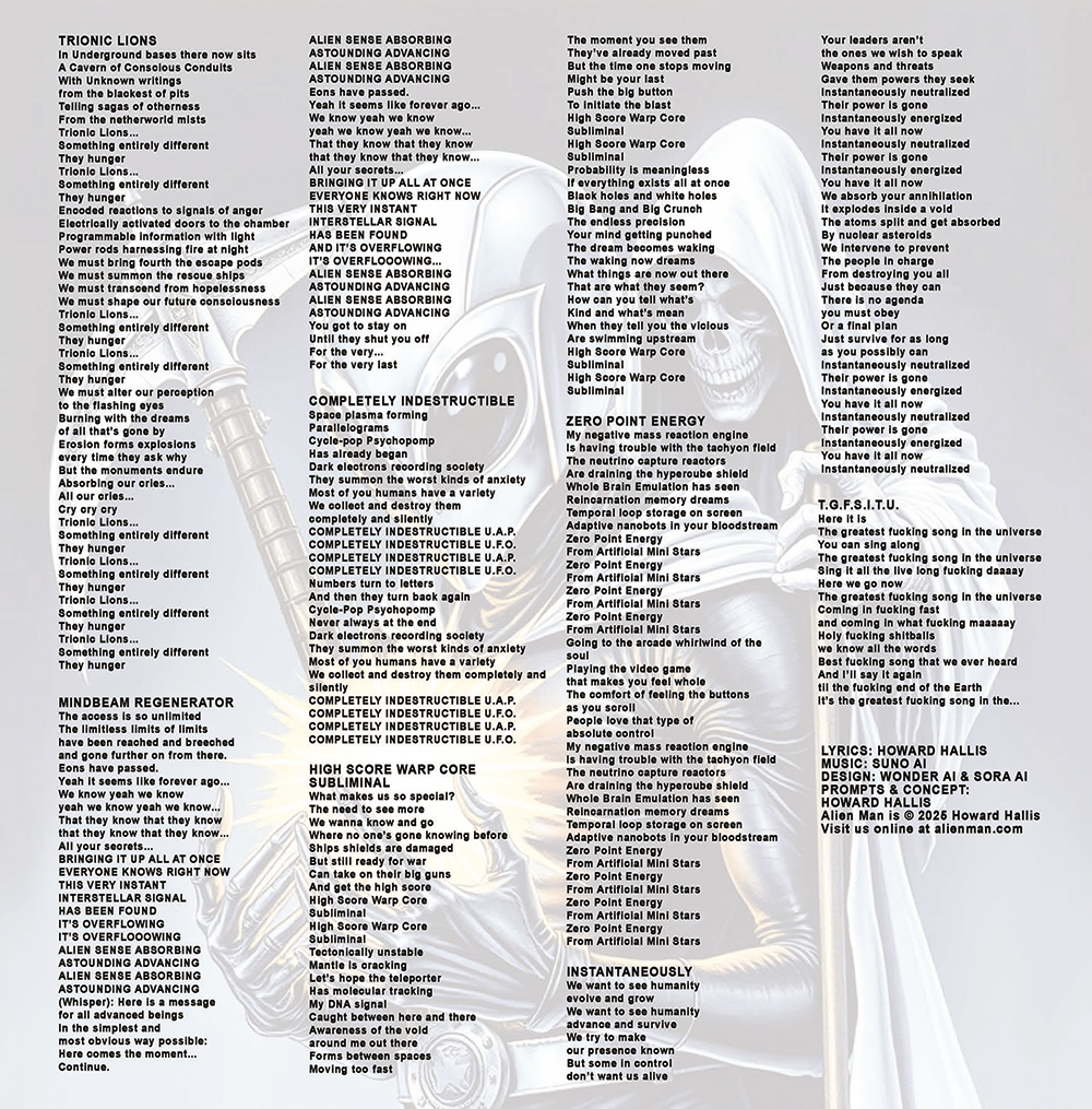 Weird Death Of Alien Man lyrics 1